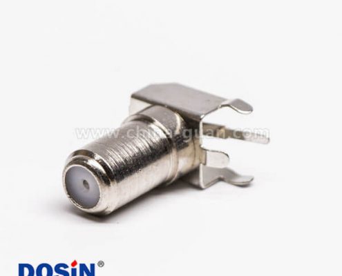 F頭插座彎式螺紋連接器插孔接PCB板