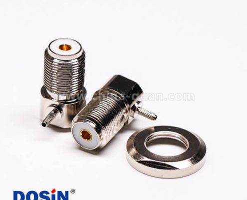 uhf接頭彎式母頭金針前鎖穿墻板端連接器