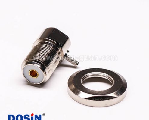 uhf接頭彎式母頭金針前鎖穿墻板端連接器