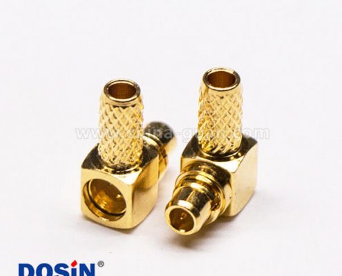 MMCX接頭彎式公頭鍍金壓接式接同軸線纜