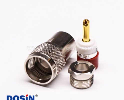 同軸電纜UHF接頭公頭直式金針螺母鎖緊
