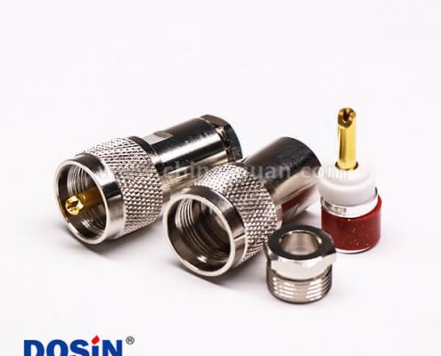 同軸電纜UHF接頭公頭直式金針螺母鎖緊