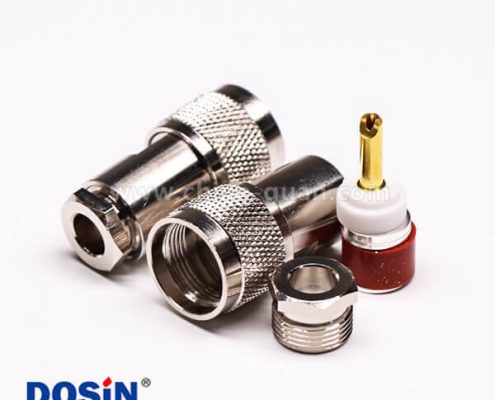 同軸電纜UHF接頭公頭直式金針螺母鎖緊