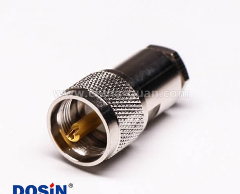 同軸電纜UHF接頭公頭直式金針螺母鎖緊