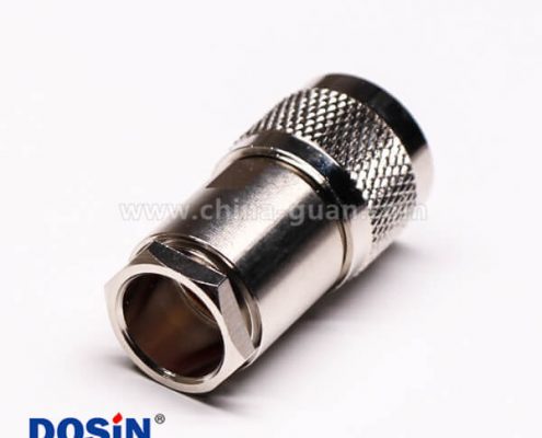 uhf公頭連接器同軸線纜螺母鎖緊滾花紋針鍍金