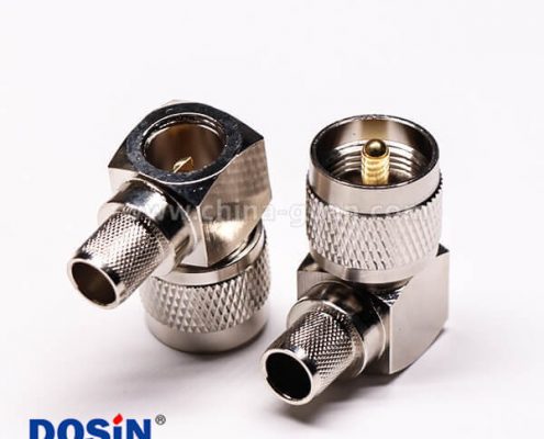 uhf彎式接頭公頭壓接式金針帶滾花紋接線