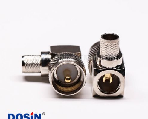 uhf彎式接頭公頭壓接式金針帶滾花紋接線