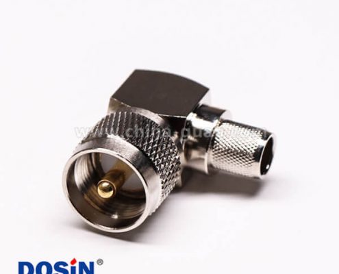 uhf彎式接頭公頭壓接式金針帶滾花紋接線