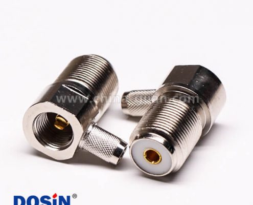 uhf 連接器前穿墻彎式壓接母頭接線