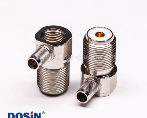 uhf 連接器前穿墻彎式壓接母頭接線