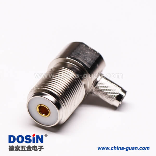 uhf 連接器前穿墻彎式壓接母頭接線