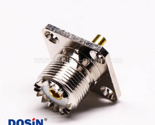 菱型連接器uhf直式母頭帶4孔法蘭接面板