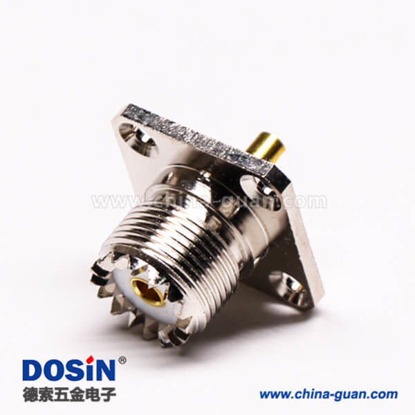 菱型連接器uhf直式母頭帶4孔法蘭接面板