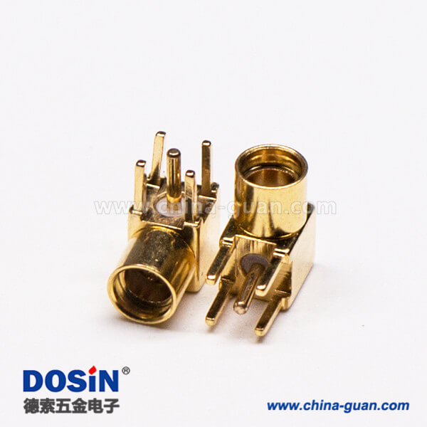 2-3 MMCX接口母頭彎式90度插孔接PCB板