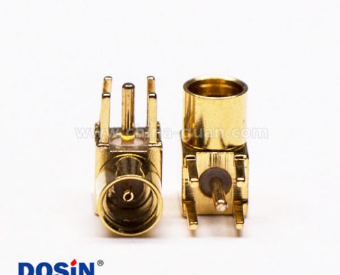 2-4 MMCX接口母頭彎式90度插孔接PCB板