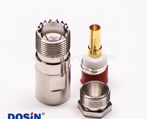 uhf同軸線纜UHF-K5直式母頭螺母鎖緊