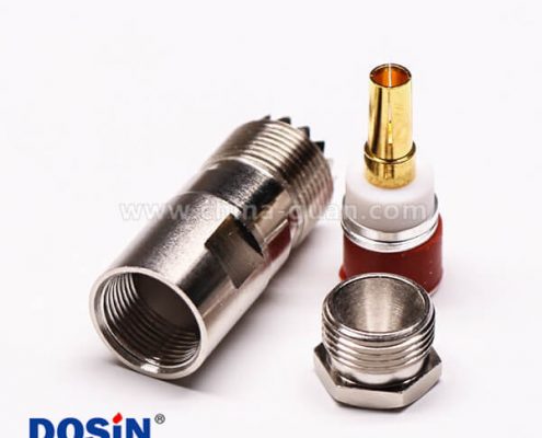 uhf同軸線纜UHF-K5直式母頭螺母鎖緊