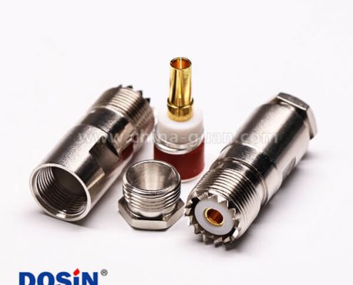 uhf同軸線纜UHF-K5直式母頭螺母鎖緊