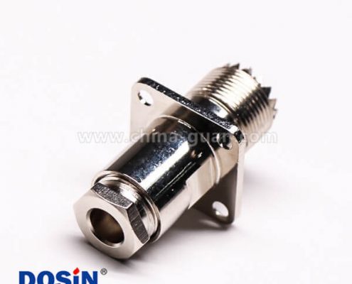 uhf型連接器母頭直式板端四孔法蘭安裝