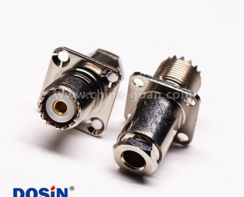 uhf型連接器母頭直式板端四孔法蘭安裝