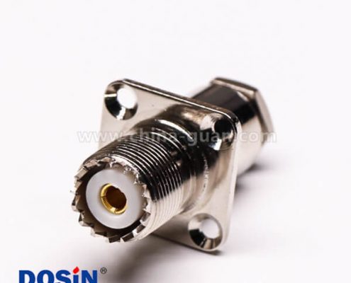 uhf型連接器母頭直式板端四孔法蘭安裝