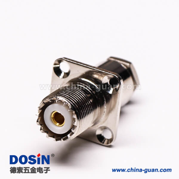uhf型連接器母頭直式板端四孔法蘭安裝