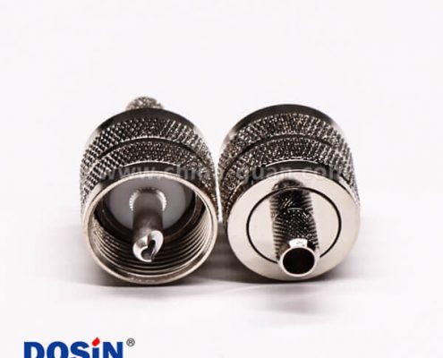 uhf型射頻同軸連接器公頭壓接針鍍銀直式線端