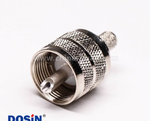 uhf型射頻同軸連接器公頭壓接針鍍銀直式線端