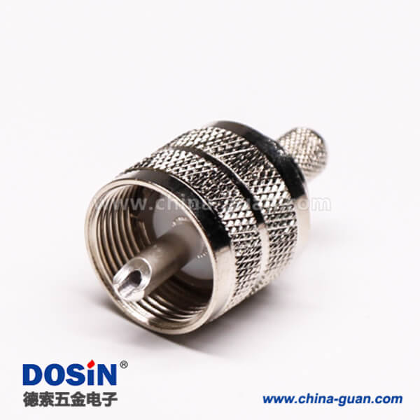 uhf型射頻同軸連接器公頭壓接針鍍銀直式線端