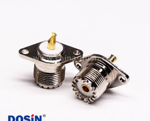 菱型連接器uhf母頭焊接直式法蘭安裝UHF-KF