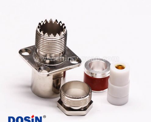 uhf法蘭連接器母頭直式螺母鎖緊UHF-SL16-KF9