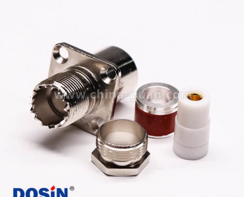 uhf法蘭連接器母頭直式螺母鎖緊UHF-SL16-KF9