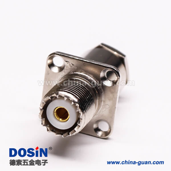 uhf法蘭連接器母頭直式螺母鎖緊UHF-SL16-KF9