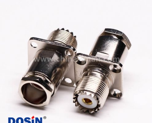 uhf法蘭連接器母頭直式螺母鎖緊UHF-SL16-KF9