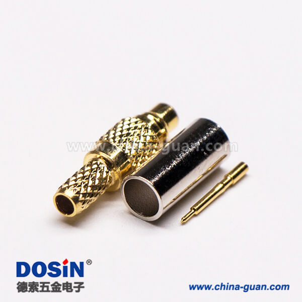 3-1 MMCX公接頭直式鍍金接線壓接同軸線纜