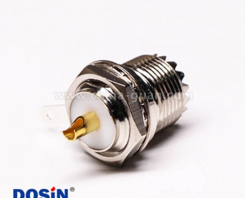 uhf射頻連接器直式母頭前鎖穿墻接面板