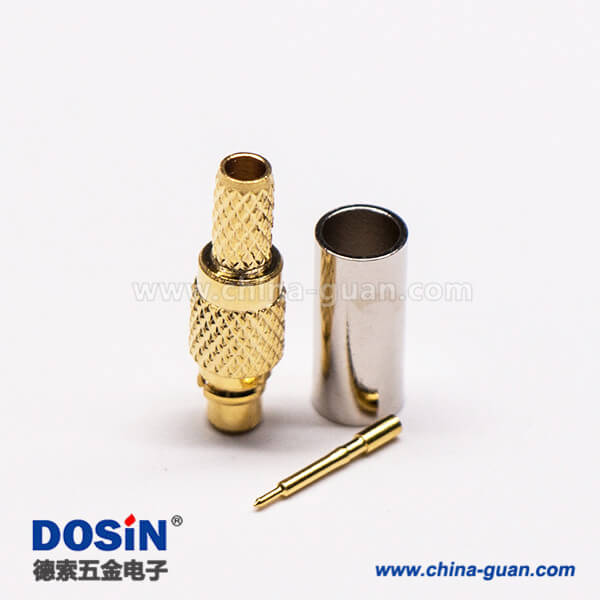 3-2 MMCX公接頭直式鍍金接線壓接同軸線纜