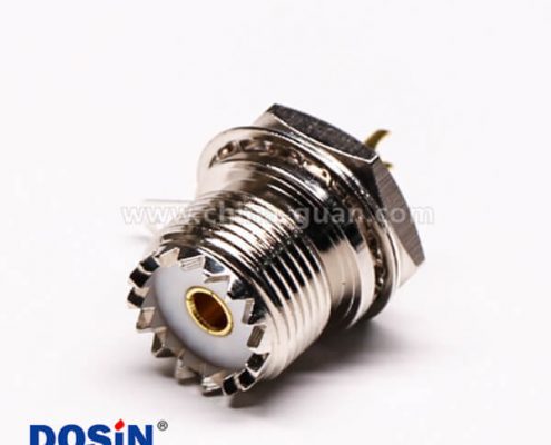 uhf射頻連接器直式母頭前鎖穿墻接面板