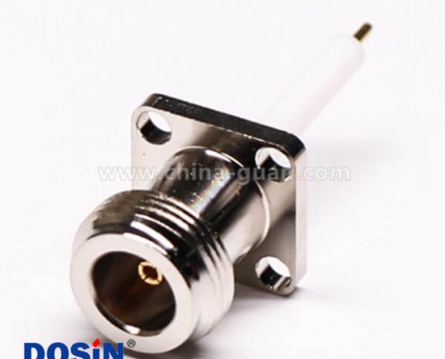 N型法蘭接頭直式母頭四孔法蘭面板安裝