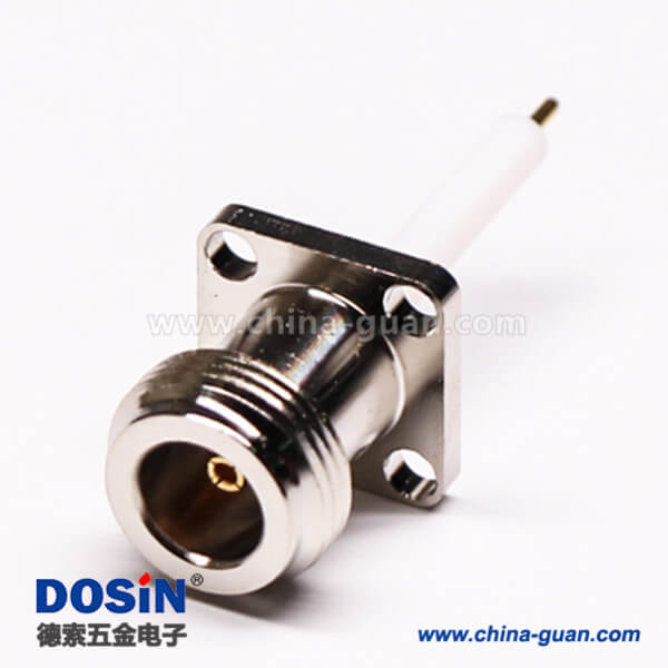 N型法蘭接頭直式母頭四孔法蘭面板安裝