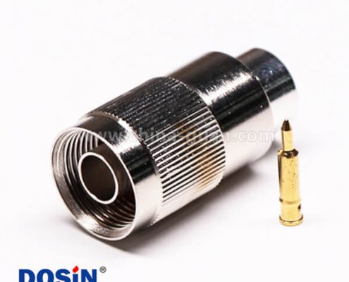 射頻N頭焊接直式公頭連接器接同軸線纜