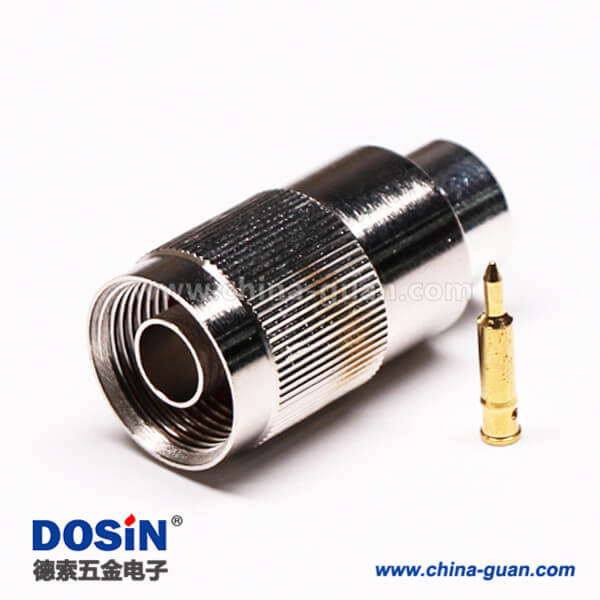 射頻N頭焊接直式公頭連接器接同軸線纜