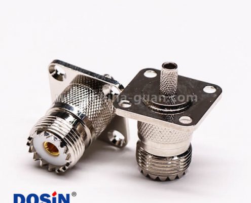 uhf 射頻接頭直式母頭接板帶四孔法蘭