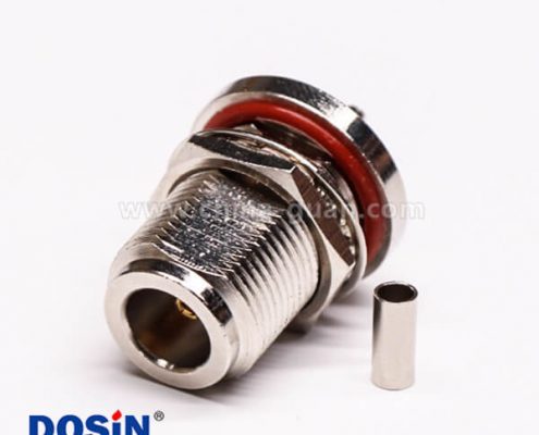 N型直母頭穿墻壓接式接線連接器帶防水圈