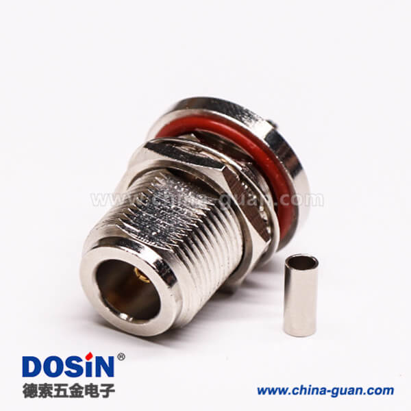 N型直母頭穿墻壓接式接線連接器帶防水圈