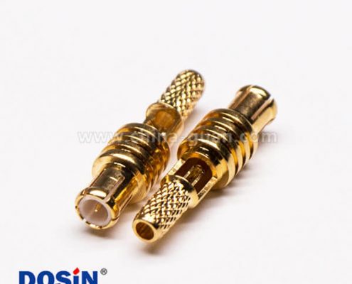 MCX連接器直式公頭鍍金開天窗壓接式連接器