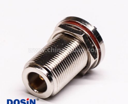 n型防水接頭母頭180度穿墻壓接式接同軸線纜