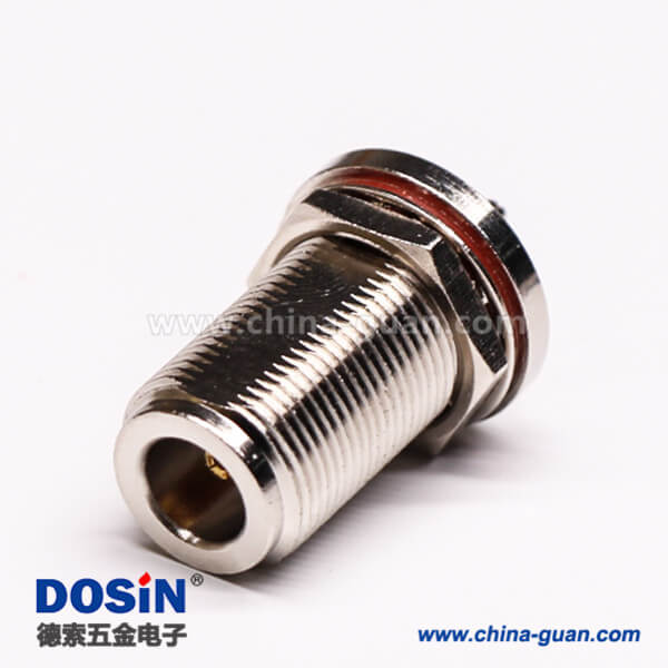 n型防水接頭母頭180度穿墻壓接式接同軸線纜