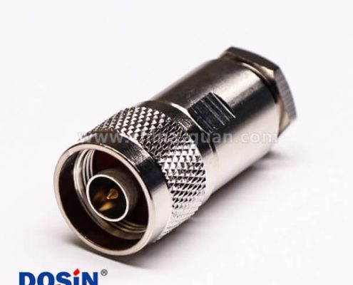 rf射頻同軸連接器直式公頭180度螺母鎖緊式接線