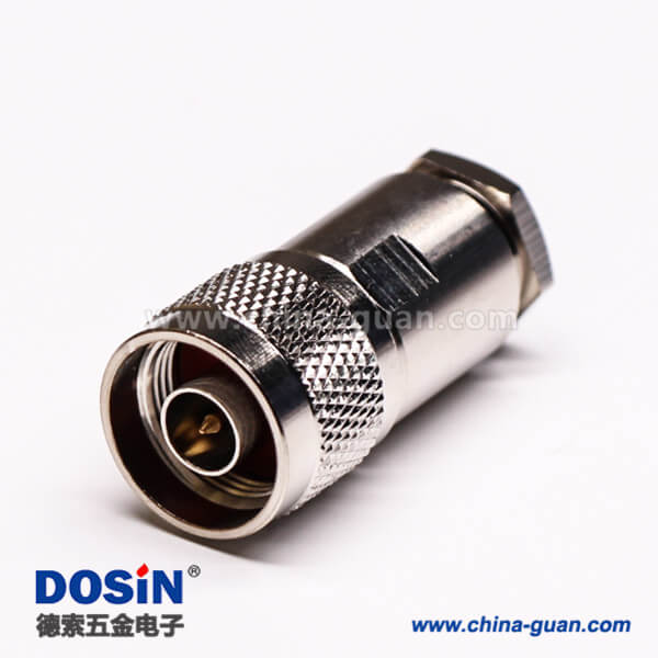 rf射頻同軸連接器直式公頭180度螺母鎖緊式接線